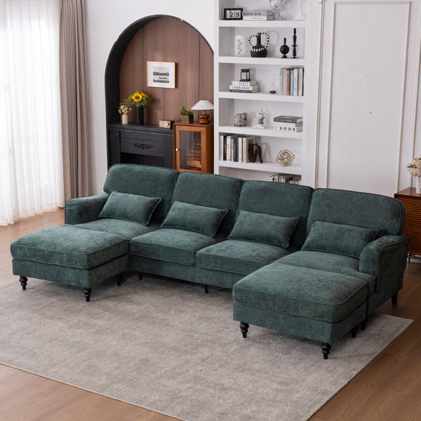 ZX Design 4-person Modular Cushioned Sofa With Ottoman | Wayfair